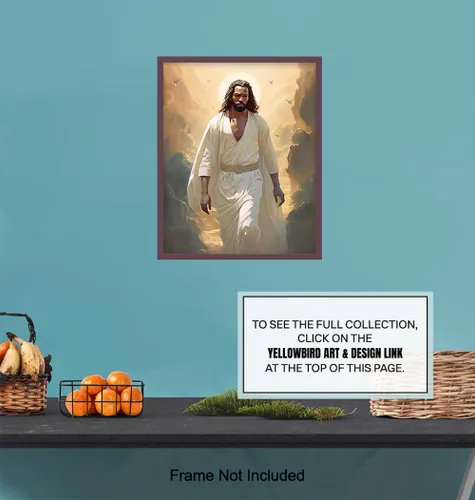 Vista 7 de Arte de pared de Jesús para afroamericanos, póster de Jesucristo, inspiración, arte de pared cristiano y decoración para mujeres negras, hombres