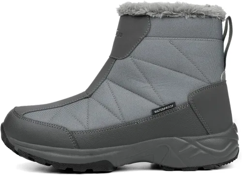 Vista 5 de Silentcare - Botas de nieve para hombre, con forro de piel, impermeables, antideslizantes, ligeras