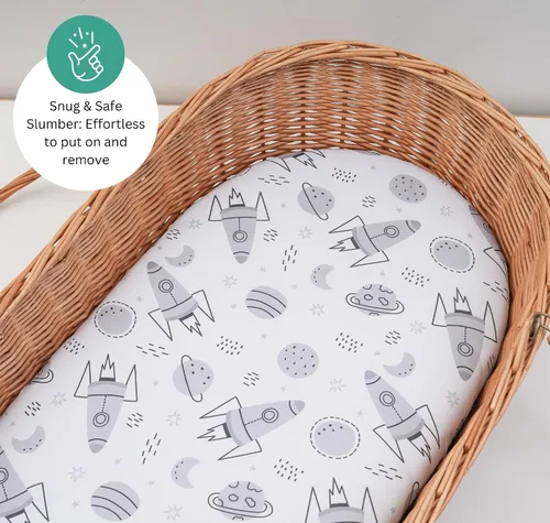 Vista 3 de Sábanas de moisés para Maxi Cosi Iora, Munchkin Brica Fold N' Go, 4moms MamaRoo, Delta Children Moisés, 3 piezas, 18 x 33 pulgadas, ultra suaves
