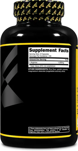 Vista 4 de Primaforce L-Arginina (300 cápsulas, 150 porciones/1000 mg de L-arginina por porción) Suplemento de aminoácidos extra fuerte para hombres