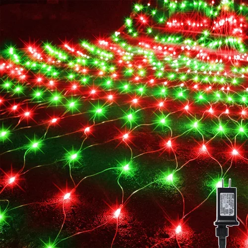 Vista 9 de Waterglide - Luces de red de San Valentín para exteriores, 12 x 5 pies, 360 luces LED de malla con 8 modos de iluminación, luces impermeables