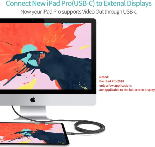 Vista 4 de USB C a Mini DisplayPort, cable de 6 pies 4K@60Hz Thunderbolt 3 a Mini Displayport compatible con iPhone 15/16/17 Serie, M1-M4 MacBook Pro, Surface