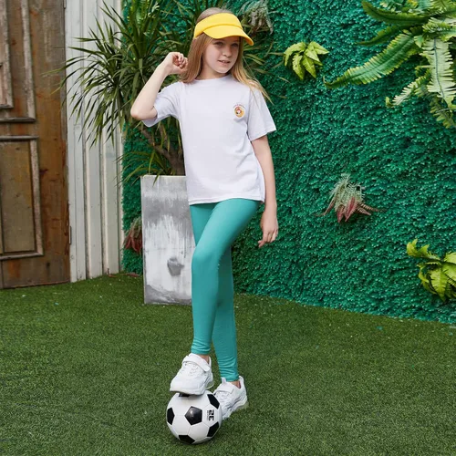 Vista 2 de BOOPH Leggings para niñas, pantalones elásticos de algodón para niños, sin pies, 2-14 años