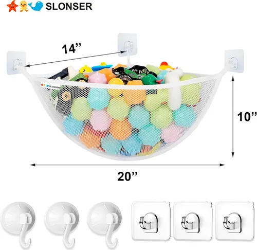 Vista 9 de Organizador de almacenamiento de juguetes de baño para bañera, soporte