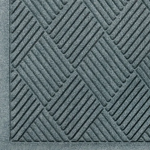 Vista 2 de M+A Matting WaterHog Diamond - Tapete de entrada de grado comercial con borde de tela, interior/exterior, de secado rápido, resistente a las manchas