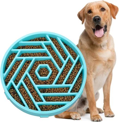 Vista 16 de WHIPPY Cuenco para perros de alimentación lenta, diseño de laberinto de rompecabezas para reducir la velocidad de comer, capacidad de 3 tazas Negro