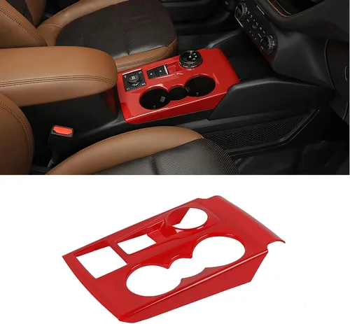 Vista 9 de Linskip Panel de Decoración de Cambio de Marchas Compatible con Ford Bronco Sport 2021 2022 2023 2024 2025, Cubierta Decorativa del Portavasos