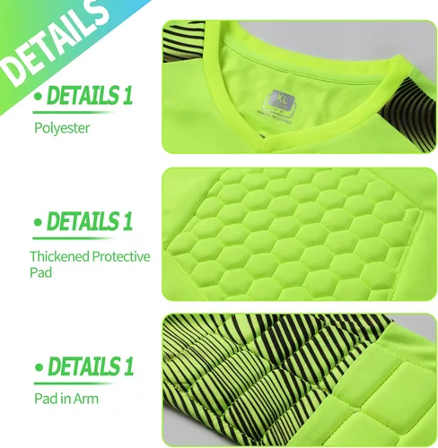 Vista 2 de TOMIYO Camiseta de portero personalizada para hombre y pantalones cortos, camisetas y pantalones de portero de fútbol juvenil, kit de uniforme