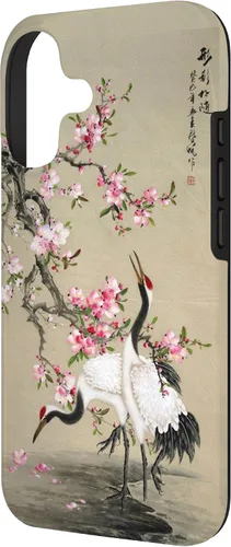 Vista 2 de Red Cap Cranes with Plum Blossoms Japanese Woodblock Art Case for iPhone 17