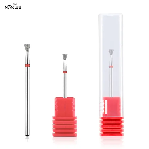 Vista 6 de Brocas de diamante cónico para preparación de uñas 3/32 vástago de broca limpiador de cutículas herramienta