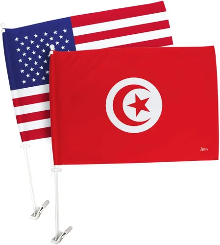 Vista 56 de Paquete de bandera de coche de la Copa del Mundo 2022 de Gales, bandera americana para carros, decoración de automóviles, pancarta pequeña