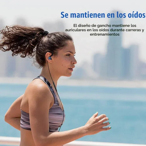 Vista 3 de Auriculares individuales estéreo a mono con cable con micrófono y control