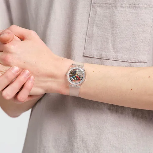 Vista 5 de Swatch Gent Biosourced Reloj Unisex Casual Plástico Transparente Cuarzo Impermeable Claramente Gent
