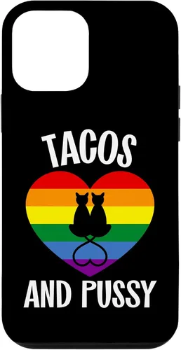 Vista 16 de Funda Queer para iPhone 14 Pro Max Lesbian Pride Stuff Tacos y Pussy Cats