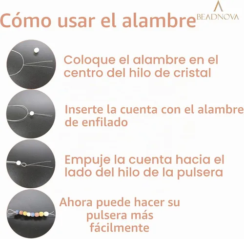 Vista 3 de BEADNOVA Cuerda de pulsera de 0.024 in de alambre transparente para manualidades para hacer joyas, hilo elástico (328.1 ft)