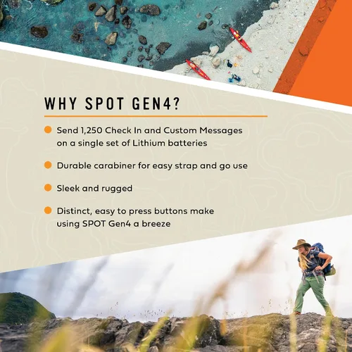 Vista 7 de Mensajero GPS satelital Spot Gen 4 Mensajero GPS portátil de mano para senderismo, camping, actividades al aire libre Cobertura de red satelital