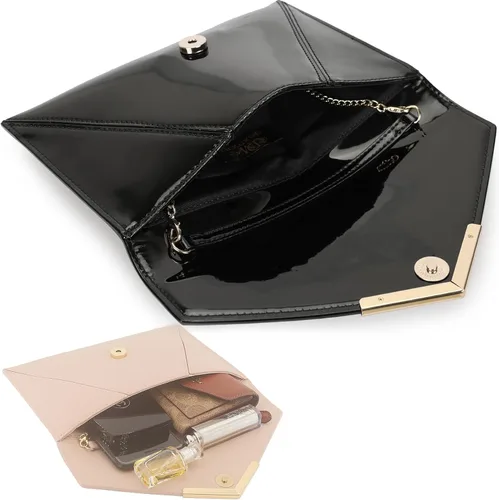 Vista 6 de Dexmay - Bolso de mano para mujer, de piel de charol, bolso de vestir plegable