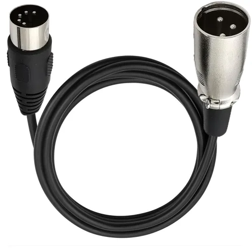 Vista 2 de MIDI 5 pines DIN macho a XLR 3 pines macho cable para instrumentos de música de partido (5 pies)