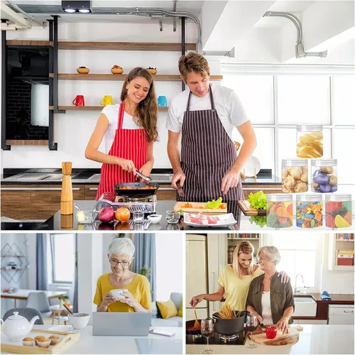 Vista 7 de Paquete de 20 tarros de plástico transparente de 4 onzas con tapas, recipientes de almacenamiento recargables de boca ancha de 3.9 fl oz