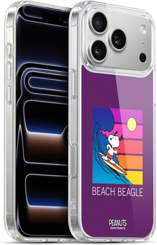 Vista 111 de Head Case Designs Funda de gel suave con licencia oficial de Peanuts Tropical Surf Snoopy Aloha Disco compatible con Apple iPhone 13 Mini Surf