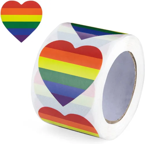 Vista 11 de Pegatinas de bandera bisexual para el mes del orgullo - Venta al por mayor Bi-Pride en un rollo (2 rollos - 500 calcomanías)