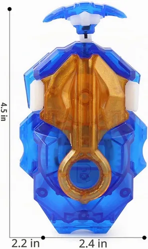 Vista 9 de DYT Battling Tops Burst B 184 Custom Bey Launcher LR Left Right Spin DB Layer System , B 11 Launcher Grip Metal Azul