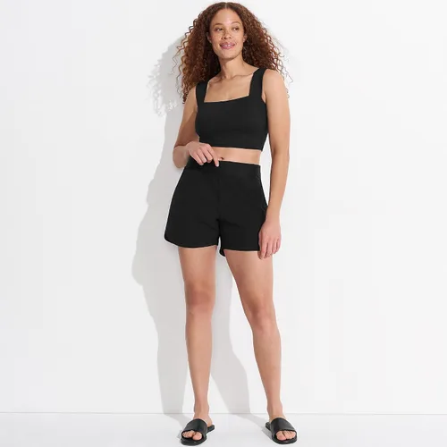 Vista 4 de Lands' End Pantalones cortos de secado rápido con cintura elástica de 5 pulgadas para mujer
