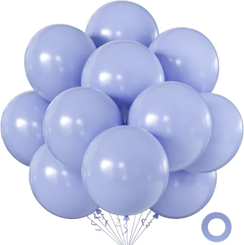 Vista 25 de KALOR Globos color morado ceniza de 18 pulgadas, 10 globos de látex mate, globos redondos grandes para bodas, baby shower, fiestas de cumpleaños