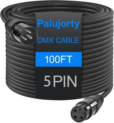 Vista 8 de Paquete de 2 cables DMX de 5 pines de 10 pies con 3 conductores para iluminación de escenario y controlador