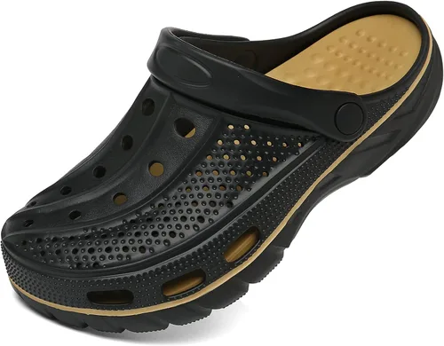 Vista 21 de ChayChax Zuecos con soporte de arco para hombre y mujer, zapatos de jardín, pantuflas antideslizantes para exteriores y playa con plantilla