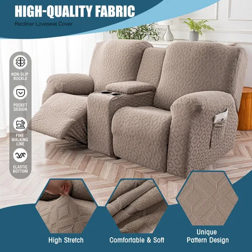 Vista 193 de Gennia Funda Impermeable para Silla Reclinable, Fundas Elásticas para Sofá Reclinable con Bolsillos, Fundas Lavables para Silla Reclinable Lazy Boy
