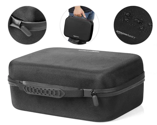 Vista 6 de Tienda Basics Hard Shell Travel and Storage Case For Nintendo Switch & OLED Switch, Black, 12 x 4.8 x 9 Inches
