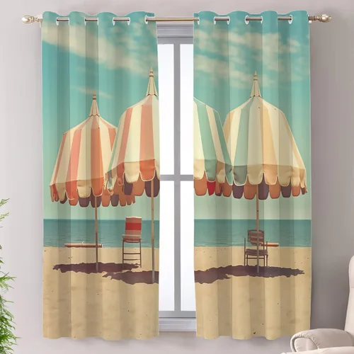 Vista 73 de Shrahala Cortinas de nivel de chakras con mandala beige para ventanas de cocina, paneles de cortina de ventana de mandala multicapa de poliéster