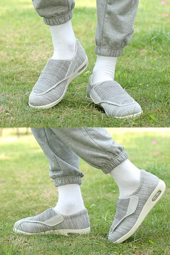 Vista 7 de Zapatos para diabéticos para mujer, zapatos casuales ajustables para caminar, zapatos anchos para ancianos, pies hinchados, antideslizantes, cojín
