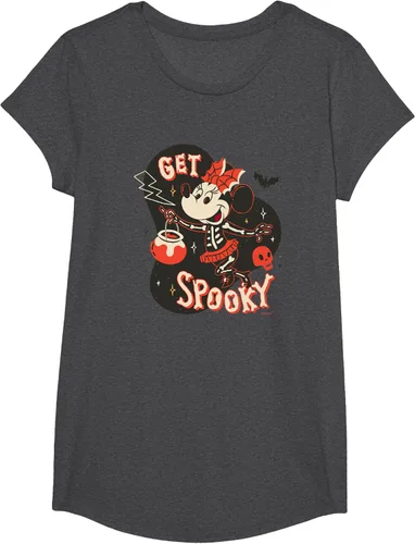 Vista 45 de Disney Disfraz de esqueleto de Minnie Mouse para Halloween, camiseta espeluznante Negro