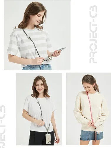Vista 6 de 1 cordón para teléfono, 2 lengüetas para teléfono, cordones para teléfono celular alrededor del cuello, cordón de cuerda, correa universal ajustable