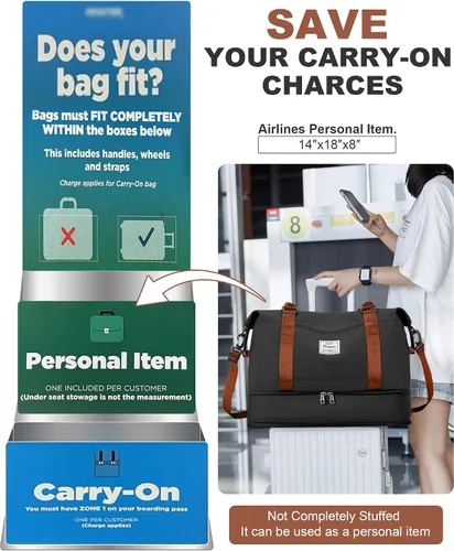 Vista 20 de Bolsa de viaje para mujer, bolsa deportiva para gimnasio, H-Negro