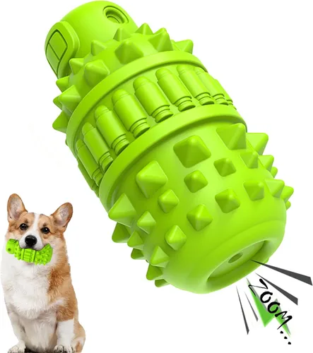 Vista 8 de PIFFZEDO Juguetes para perros para masticadores agresivos, juguete interactivo de goma natural con sonido y masticable para razas medianas solamente
