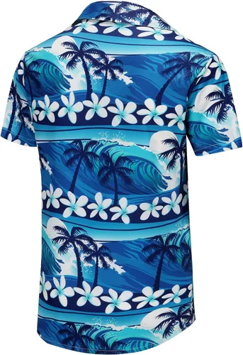 Vista 169 de KYKU - Camisa hawaiana funky para hombre, ropa tropical para vacaciones en Palm Beach