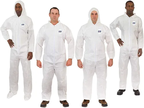 Vista 3 de Trajes desechables (blanco) Material fresco transpirable - Traje de cuerpo protector profesional para el polvo