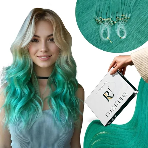 Vista 30 de RUNATURE - Extensiones de cabello humano con cinta color rosa intenso, 12 pulgadas, 0.71 oz, 10 unidades Hot Pink Human Hair Extensions Tape Ins