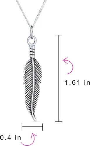 Vista 4 de Collar con colgante de hojas de plumas diagonales, estilo bohemio, bohemio, estilo nativo americano, joyería occidental para mujeres