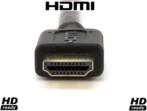 Vista 2 de Cable HDMI trenzado - Listo para HDMI HD - Conectores chapados en oro - Canal de retorno Ethernet/Audio - Video 1080p, 3D para PC TV HDTV NEGRO