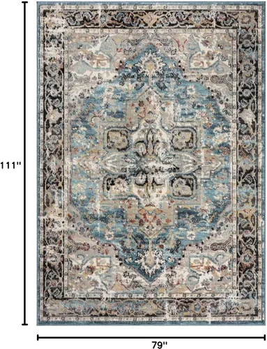 Vista 2 de LUXE WEAVERS Alfombra marroquí floral vintage azul 6x9