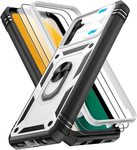 Vista 167 de Gritup Funda para Google Pixel 6 con cubierta deslizante para cámara y protector de pantalla (2 unidades), soporte de anillo giratorio 360°, funda