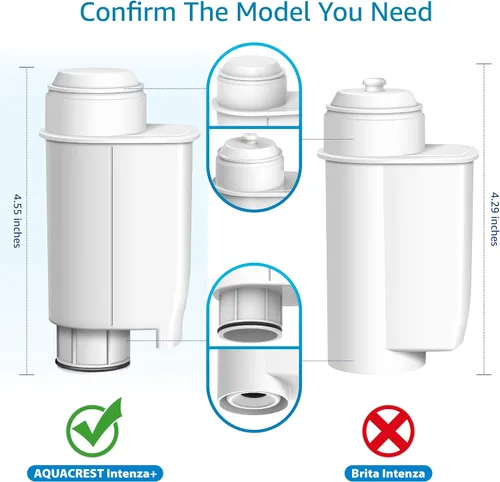 Vista 4 de AQUA CREST Filtro de café, repuesto para filtro de agua Brita Intenza+ Gaggia, Philips, Saeco, CA6702/00, filtro de agua Intenza+, certificado TÜV