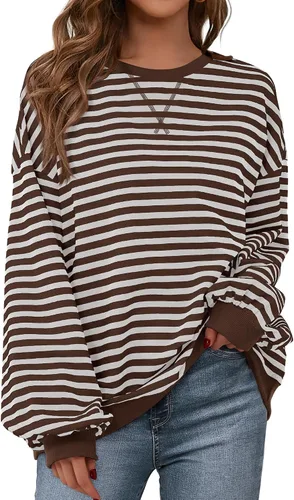Vista 9 de BTFBM Sudadera de gran tamaño para mujer 2026 otoño Azul Beige Blanco