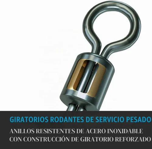 Vista 5 de Dr.Fish torcedor giratorio para pesca, de níquel negro y acero inoxidable, de 30 libras a 1500 libras