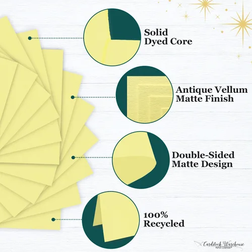 Vista 4 de Cardstock Warehouse Pop-Tone Banana Split Yellow Cardstock Paper – 50 hojas, 8.5 x 11 pulgadas – 65 libras / 175 GSM Cartulina amarilla premium