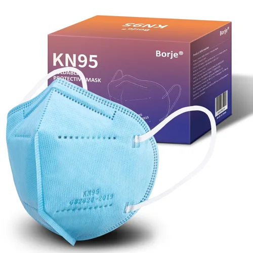 Vista 15 de Borje Mascarillas KN95, 50 unidades, envueltas individualmente, protección de 5 capas, mascarillas KN95 negras, mascarillas desechables para adultos